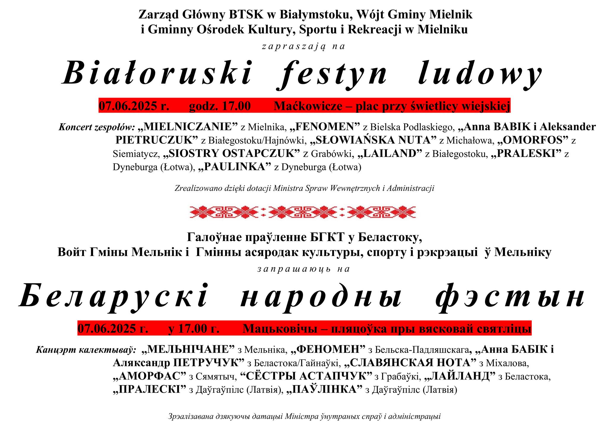 plakat z informacją o festynie
