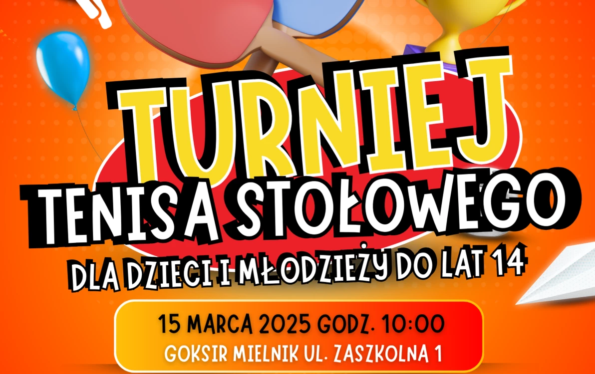 Zdjęcie do Turniej Tenisa Stołowego dzieci i młodzieży do lat 14