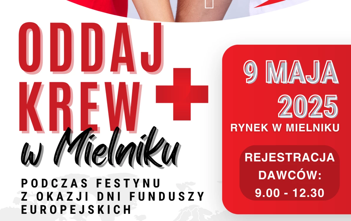 plakat z informacją o akcji oddania krwi